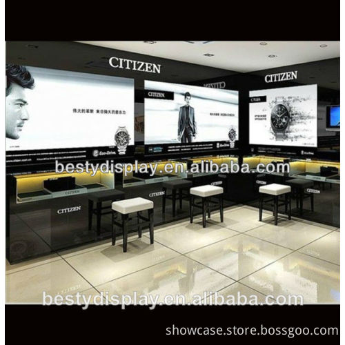 LED wooden glass watch store furniture